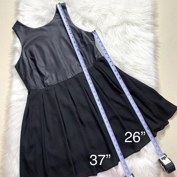 SOLD-Forever 21 Faux Leather Skater Dress - Picture 8 of 8